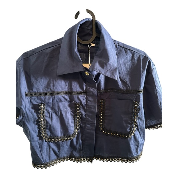 Elegant Navy Blue Women's Skirt and Top - Picture 7 of 7